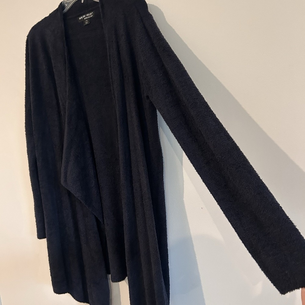 Barefoot Dreams Cardigan Sweater Sz L/XL Bamboo Chic Lite Black Cozy Knit - Picture 6 of 12